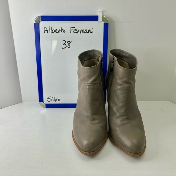 Alberto Fermani Taupe Leather Heel Side Zip Ankle Bootie Boots Size 38 EU 7.5 US - Picture 15 of 15